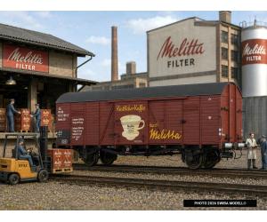 BRAWA 48741 DR Gedeckter Güterwagen Glr Melitta, Epoche II