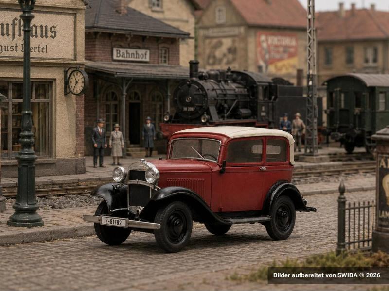 Artitec 387.643 – Opel 1.2l avec capote ouverte, 1933 H0