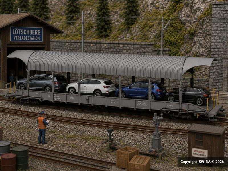 Exact-train 26001 BLS wagon de transport automobile...