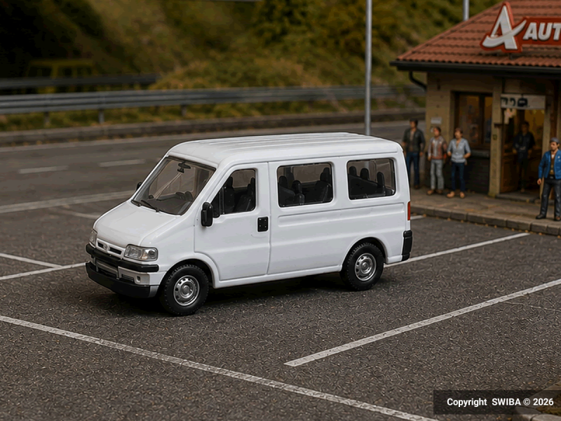 LEMKE 61310 Fiat Ducato II Bus, blanc (N) (modèle...