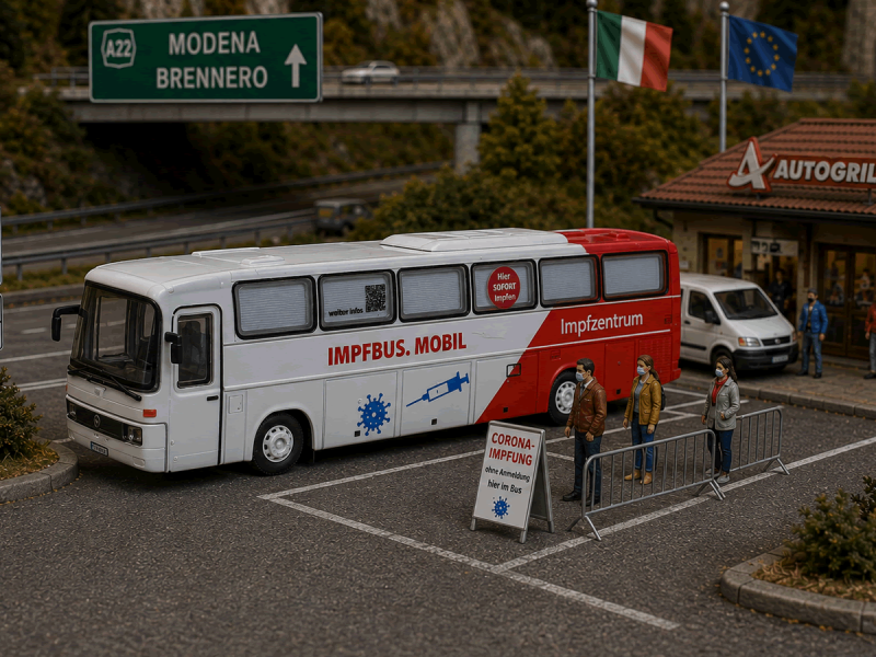 LEMKE 4427 Mercedes Benz O303 RHD 'Impfbus'