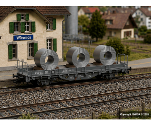 Liliput 235052 SBB Flachwagen Typ Fs mit Blechrollen