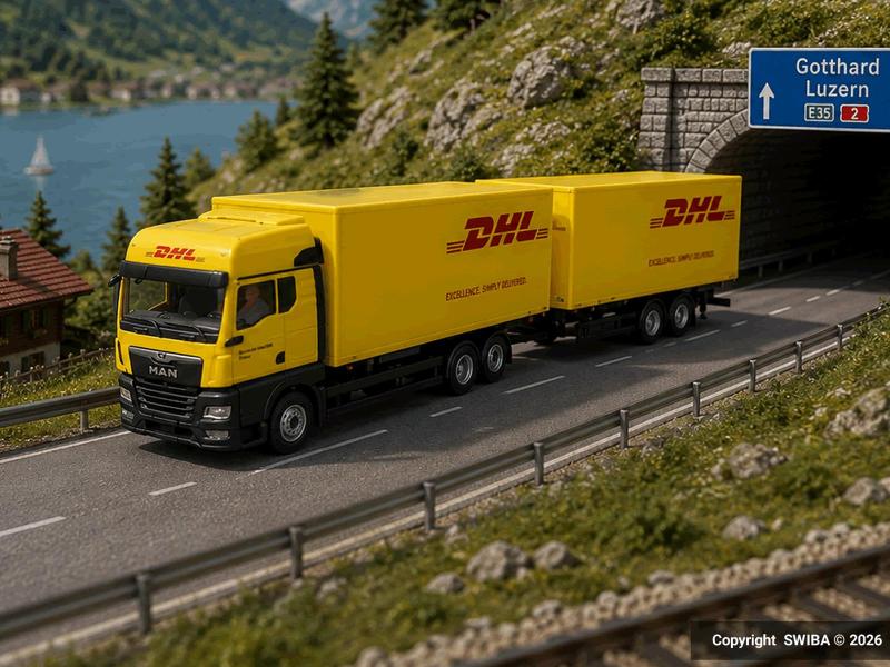HERPA 313049 MAN TGX GX rimorchio con cassone...