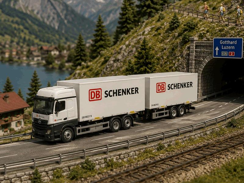 HERPA 312967 Mercedes-Benz Actros Bigspace rimorchio...