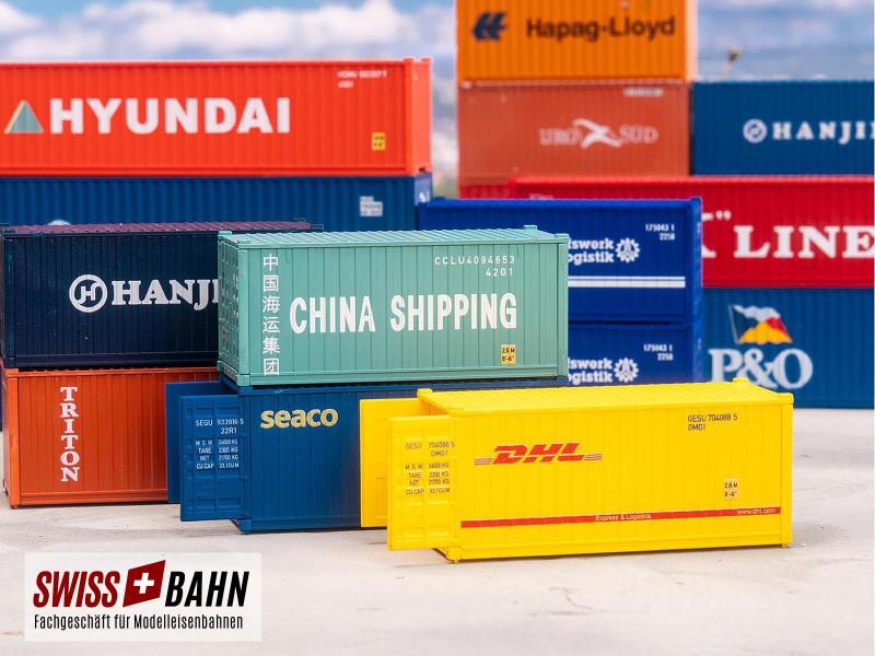 FALLER 182057 20' Container, 5er-Set H0