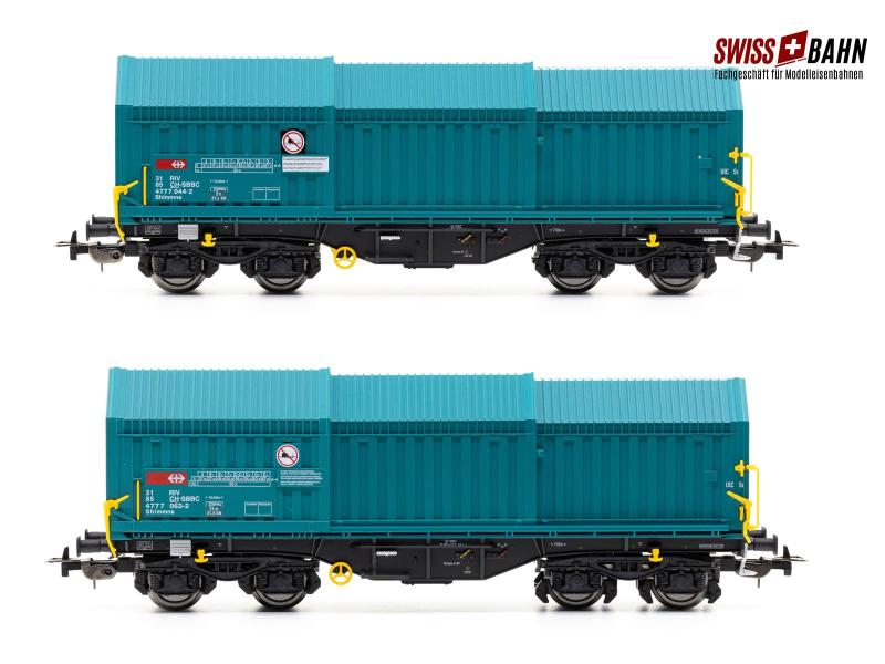 PIKO 28304 SBB Teleskophaubenwagen- Set Shimmns, H0
