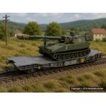 PIKO 96699 -13 SBB Transportwagen mit PzH M109 (AC) - Ansicht 1