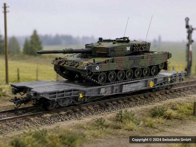 Artitec 96699 -02 SBB Transportwagen CH- Leopard Panzer (DC)