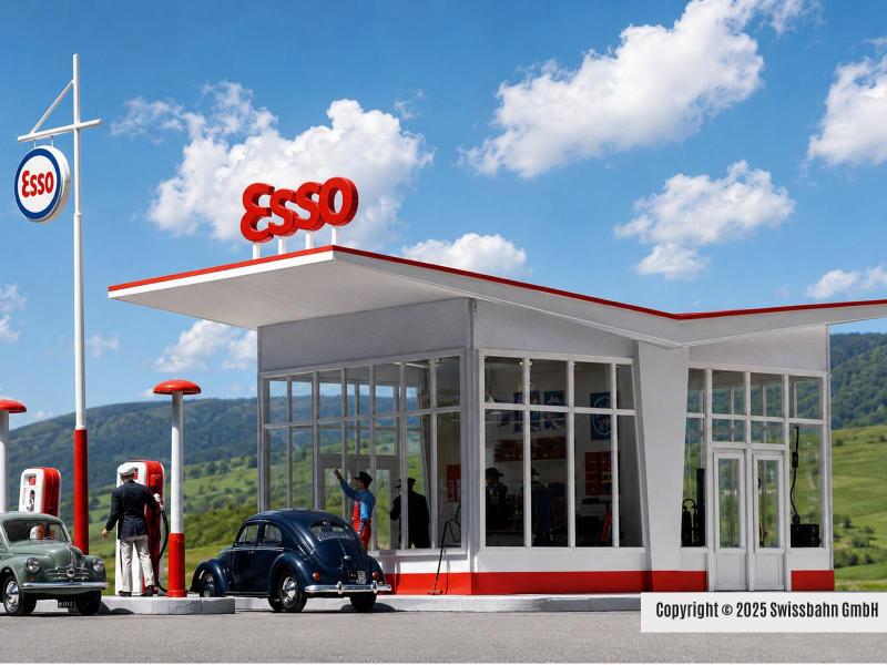 BUSCH 01005 Stazione di servizio degli anni '50!