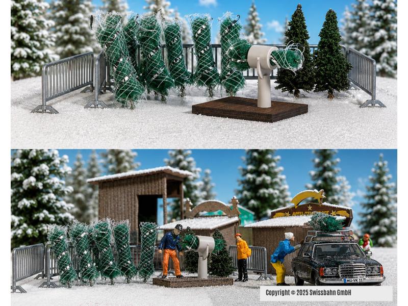 BUSCH 1182 Vente de sapins de Noël H0