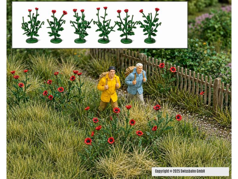 BUSCH 1255 Piante di papavero in H0 (ferrovie in...