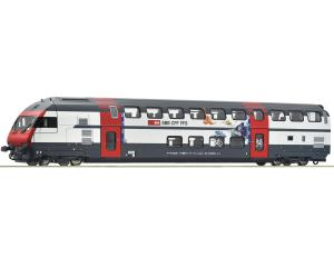 ROCO 6210218 SBB Doppelstock-Steuerwagen DC - Mit Farbigen Zeichnungen auf der Seite