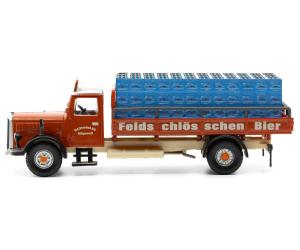 ACE 2370 Saurer S4C Pritsche Strebel Feldschlösschen, H0 - Detailansicht 2