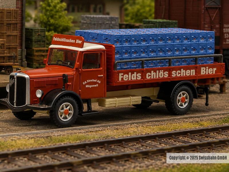 ACE 2370 Saurer S4C Pritsche Strebel Feldschlösschen...