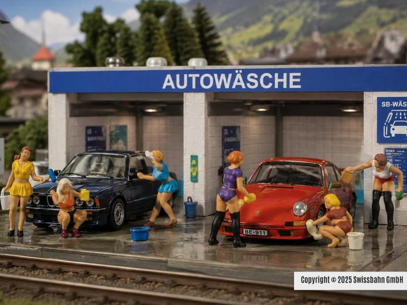 NOCH 15947 Sexy Girls beim 'Carwash' H0