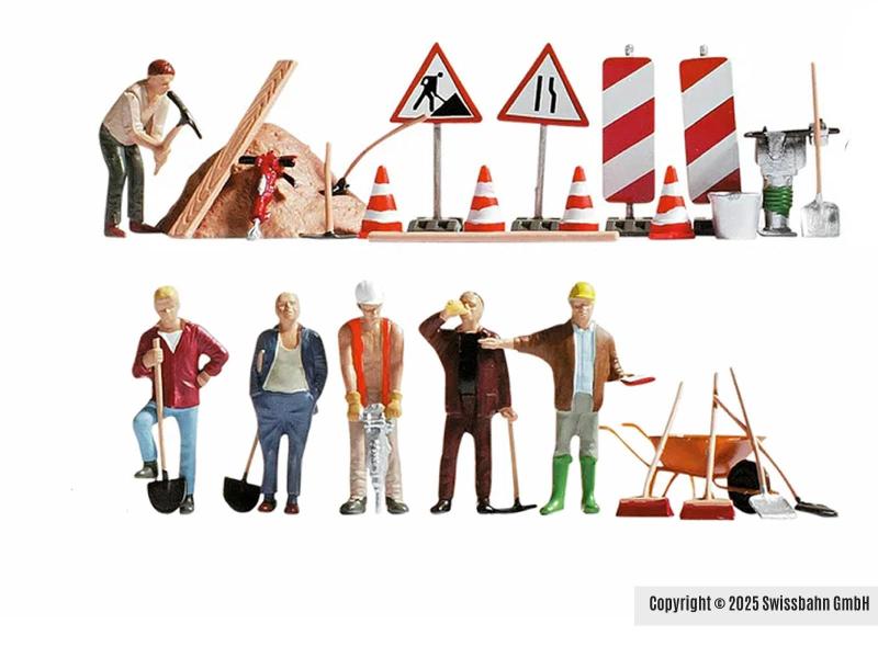 NOCH 15111 Operai svizzeri e accessori, H0 (ferrovia...