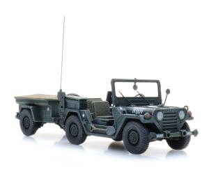 ARTITEC 6870569 US M151 Jeep + M416 Anhänger Waldgrün, H0 - Detailansicht 3