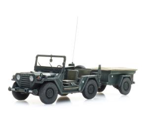 ARTITEC 6870569 US M151 Jeep + M416 Anhänger Waldgrün, H0 - Detailansicht 4