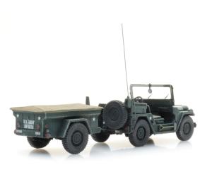 ARTITEC 6870569 US M151 Jeep + M416 Anhänger Waldgrün, H0 - Detailansicht 6