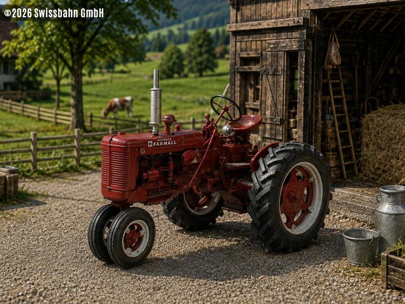 ARTITEC 387.708 Trattore Farmall C- ROW, H0 (ferrovia...