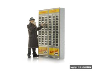 ARTITEC 387.680 Mann mit 'Hot Dog' am Automatenrestaurant