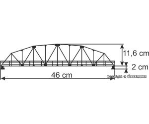 KIBRI 39700 Stahlbogenbrücke eingleisig, H0 - Detailansicht 3