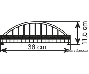 VOLLMER 42553 Stahlbogenbrücke, gerade 36cm