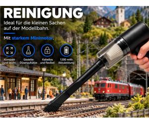 NO 61214 Aspirapolvere per modellismo ferroviario, senza fili USB!