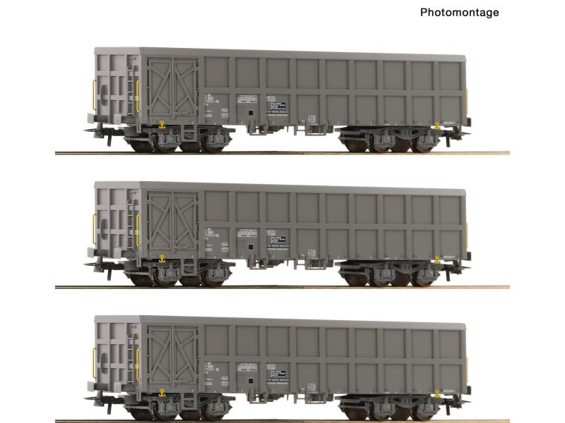 ROCO 6600203 SNCF Offene Güterwagen, Set 3.tlg.