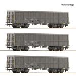 ROCO 6600203 SNCF Offene Güterwagen, Set 3.tlg.