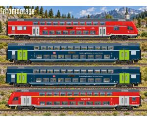 ROCO 6210250 DB Doppelstockwagen- Set 4. tlg. mit LED's