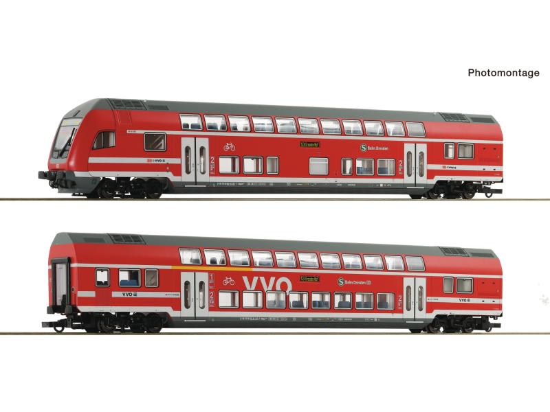ROCO 6220066 DB Doppelstockwagen- Set 2. tlg. mit LED's