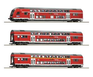 ROCO 6220144 DB Doppelstockwagen- Set 3. tlg. mit LED's
