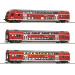 ROCO 6220144 DB Doppelstockwagen- Set 3. tlg. mit LED's