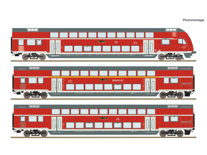 ROCO 6220248 DB Doppelstockwagen- Set 3.tlg LED