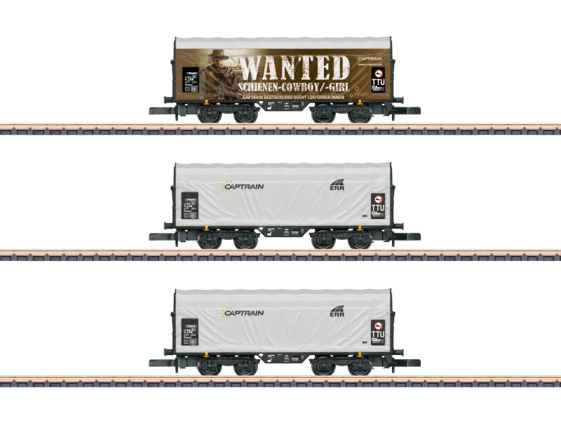 MÄRKLIN 86360 ERR Wagenset Schiebeplanenwagen 'Captrain'