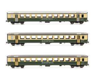 PIKO 96775 SOB Set de voitures voyageurs 3 pièces EW I 2ème classe