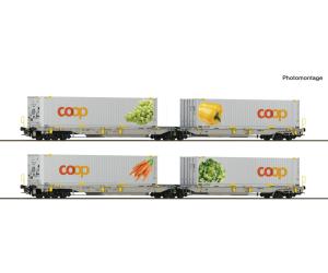 ROCO 6600464 Railcare set di carri a doppia tasca con giunto -T2000