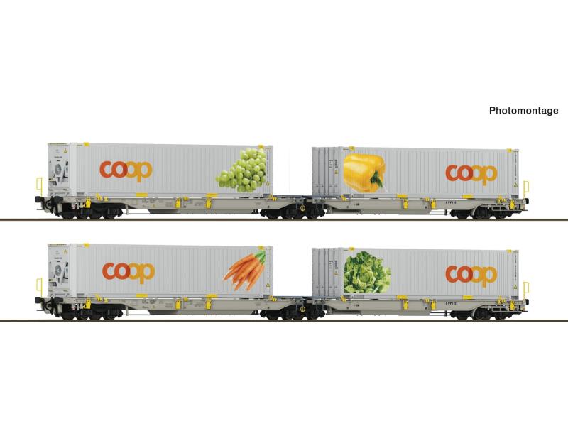ROCO 6600464 Railcare Doppeltaschen-Gelenkwagen Set. -T2000
