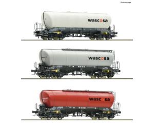 ROCO 6600432 Wagon-silo, Wascosa Set 3 pièces Ex-Holcim- Rigips