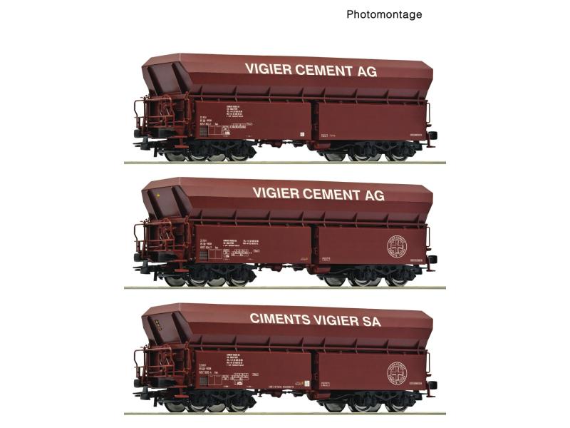 ROCO 6600230 Slbstentladewagen-Set, Vigier Cement Schweiz