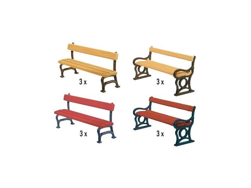 Faller 180443 Bancs de parc 12 pièces 4 couleurs